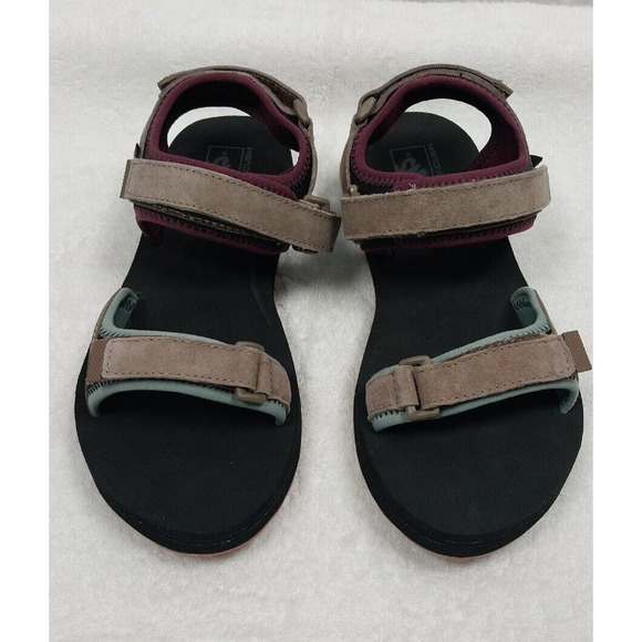 VANS Tri-Lock Outdoor Suede-Walnut Sandals Adjustable Straps SIZE 7 WOMENS - Picture 2 of 9